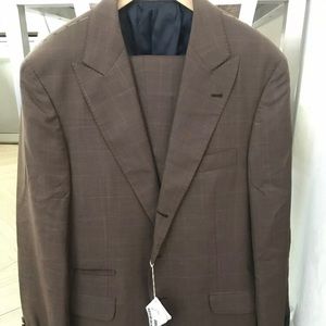 NWT Brunello Cucinelli Men’s Brown Peak Lapel Suit
